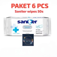 saniter antibacterial & antiseptic wipes 50 s / tissue tisue basah saniter