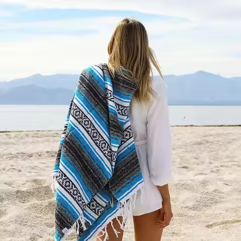 Beach Blanket Throws Outdoor Travel Mexican Blanket Bohemian Picnic Yoga Mat Home Decor Bedspread La