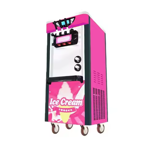 Mini Economical Table Top Ice Cream Machine 3 Flavors Yogurt Milk Chocolate Soft Serve Ice Cream Pow