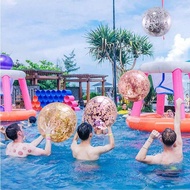 Quả bóng bãi biển bơm hơi sequin trong suốt siêu bóng quảng cáo quả bóng bãi biển sequin bóng flash,