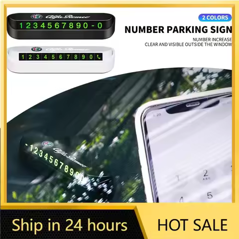 Car Sticker Alfa Romeo Car Emblem Parking Card Luminous Auto Phone Number Card Plate For Alfa Romeo 