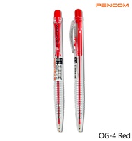 Pencom OG04 Red Pen ปากกาหมึกน้ำมันแบบกดสีแดง(รับใบเสร็จรบกวนแจ้งในแชท)