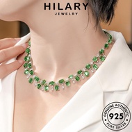 HILARY JEWELRY Leher Accessories Perak Original 純銀項鏈 Pendant For Perempuan Rantai Women Silver Korean Sterling Chain Necklace Emerald Fashion 925 N1561