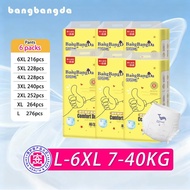 BangBangDa 6 Pack Baby Diaper 4XL 5XL 6XL  Extra Large Size Diaper Pants for Heavy Babies Full Core 