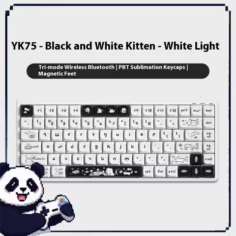 Yk75 Low Profile Mechanical Keyboard Tri Mode Wireless Bluetooth Rgb Tablet Notebook Desktop Office 