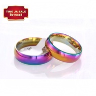 แหวนผู้ชาย แหวนเกลี้ยง แหวนแฟชั่น แหวนสแตนเลส สตีล แหวนโลหะ สีไทเท สีรุ้ง ผิวเงาสวย ดีไซน์แบบเรียบง่าย สินค้าพร้อมส่งมาก