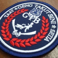 A20002 Patch Embroidery Sulam Geng Takut Bini GTB PERTABI