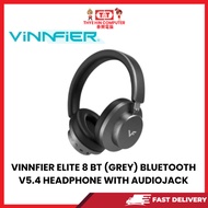 VINNFIER ELITE 8 BT (GREY) BLUETOOTH V5.4 HEADPHONE WITH AUDIOJACK