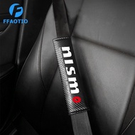 FFAOTIO For Nissan NISMO Leather Car Seat Belt Shoulder Pad Carbon Fiber Car Accessories Interior For Nissan Note GTR Qashqai Serena NV350 Kicks Sylphy NV200 X Trail Teana Elgrand