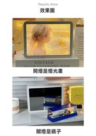 來圖定制鏡面燈光畫鏡子創意小眾生日禮物小夜燈節日紀念日情侶送男生女生閨蜜鏡子房間裝飾