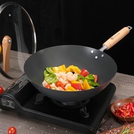 神田 钛锅炒锅无涂层物理不粘锅钛合金炒菜锅煎锅燃气电磁炉通用 钛合金30cm（含玻璃盖油壶）