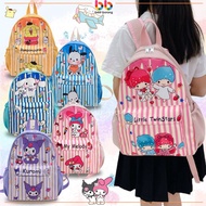 35cm Sanrio Kuromi Beg Sekolah Budak Kanak-Kanak Tadika Lelaki Perempuan Kartun Cinamoroll My Melody
