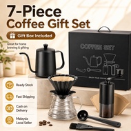 Drip coffee set 5/7 pieces, hand brewed coffee accessories set, barista tools, manual coffee grinder