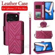 For iphone17promax 2025 Flip Leather Phone Case For iphone 17 Pro Max 17ProMax 1 7 iphone17 Pro ipho