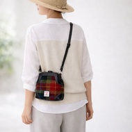 Harris Tweed 羊毛拼接真皮馬鞍包 秋冬暖心側背包