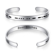 Ldurian Cuff Bracelet for Women Inspirational Bangle Personalized Morse Code Bracelet Jewelry Christ