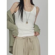 Codibook|Korea Korea EEZEE Basic U-Neck Pit Striped Vest SL010 Sleeveless Knitted Jacket Women's Clo