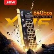 JEYI (64Gbps) M.2 NVMe to PCIe 4.0 x16 Adapter Card,Supports 4TB SSD,Compatible with 2280/2260/2242/