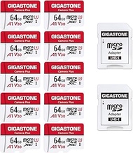 [Gigastone] 64GB 10-Pack Micro SD Card, Camera Plus, MicroSDXC Memory Card for Wyze, Video Camera, S