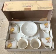 [只接受面交 面交前需先匯款]外盒已拆開 盒損 黃外盒 全新 法國 Arcopal 咖啡杯茶杯盤組