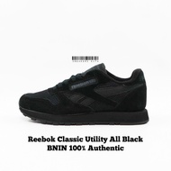Reebok Classic Utility All Black Shoes 100% Authentic