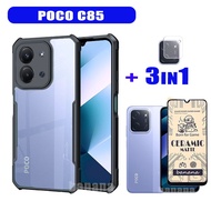 ShockProof Case for POCO C85 Ceramic Tempered Glass 3 in 1 POCO C85 C75 Screen Protector Camera Lens