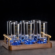 Luxury High-End White Wine Glass Set Crystal Blue Mountain One Liang Two Liang Chinese Style Drinkin