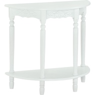 SHIRO LUNA Hallway Side Table Console Table 2 Tier MDF Board End Table 73cm White Color Meja Tepi Si