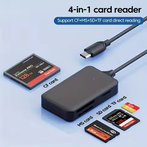 1 PC NIUTOUBIRD 4-in-1 USB/USB-C SD card reader with Micro SD adapter, supports SD/SDHC cards, Windo