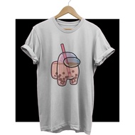 AMONG US BOBA 04 T-SHIRT - AMONG US BUBBLE PINK CLOTHES - AMONG US BUBBLE DRINK T-SHIRT FOR KIDS AND