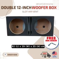12" Inch Black Carpet Slot Ported Double Speaker Box/Subwoofer Box