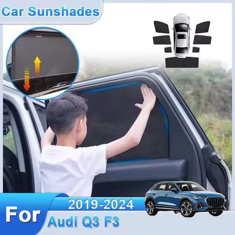 Magnetic Car Sunshield For Audi Q3 F3 2019 2020 2021 2022 2023 2024 Visor Net Mesh Sun Protection Vi