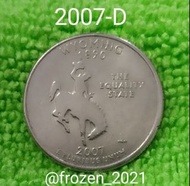 珍藏 美國 2007-D 懷俄明州 25美分=1/4 錢幣紀念幣