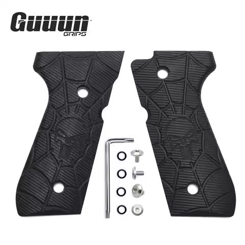 Guuun G10 Grips For Beretta 92/96 92fs M9 92A1 INOX Decorative Non-slip Handle Panel Skull Skeleton 