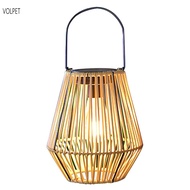 โคมไฟ Rattan Solar กันน้ำ - IP65 Bamboo Outdoor Lighting สำหรับสวน
