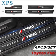 xps 4PCS Toyota TRD Carbon Fiber Car Door Sill Sticker Protector Auto Threshold Strips Sticker For Vios Rush Wigo Innova Hilux Fortuner HiAce Raize Avanza Altis Corolla Agya