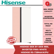 HISENSE 660L SIDE BY SIDE INVERTER FRIDGE RS728N4AW/PU