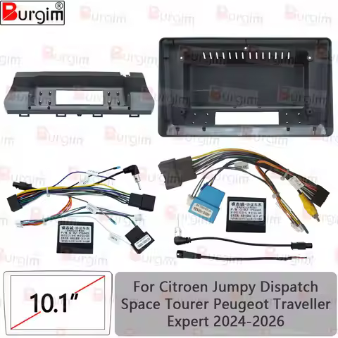 Car Radio Frame For Citroen Jumpy Dispatch SpaceTourer Peugeot Traveller Expert 10 inch Stereo Panel
