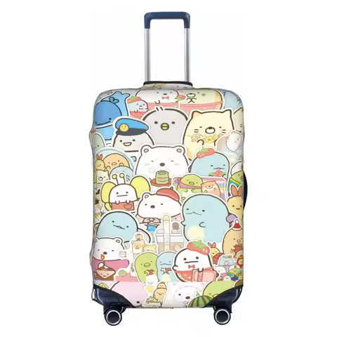 Custom Funny Japanese Anime Sumikko Gurashi Cartoon Luggage Cover Protector Elastic Travel Suitcase 