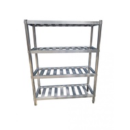 ชั้นวางของสเตนเลส 4 ชั้น เจาะสลอต 120x50x50 ซม. S025-2/4LY CROWN