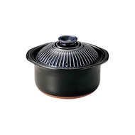 Banko Ware Ginpo Pottery Chrysanthemum Rice Cooker (for 3 cups, Ruri glaze)