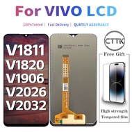 LCD Screen Assembly for VIVO V1811/V1820/V1906/V2026/V2032, Touch Display Digitizer with Tempered Gl