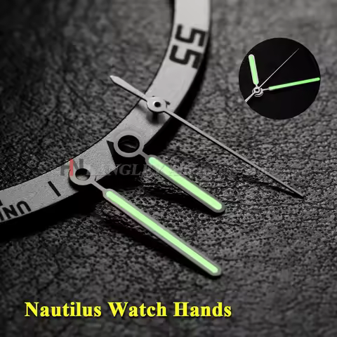 NH35 Watch Hands for Seiko Nautilus NH35 NH36 Movement Watch Needle Hands Green Lume Silver NH38 4R3