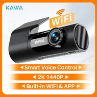 1440P KAWA Car DVR D6 Dash Cam 2K Video Recorder WiFi/App/Voice Control Dash Camera WDR G sensor Nig