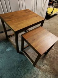 【銓芳家具】SCANTEAK 詩肯柚木 二層套几 實心柚木套几 二件 小茶几 邊桌 邊几 床邊櫃 2個茶几組 柚木茶几