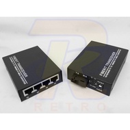 Fiber Optic Media Converter 4 Port LAN 10/100M