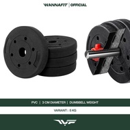 MIDEOFU WANNAFIT 5kg Dumbbell Plate PVC Barbell/ | Barbell Dumbbell Plate | Weight Training Equipmen