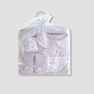 Babyshop Juniors 5-Piece Girls Gift Set - Cotton - Sleepsuit, Blanket, Beanie Cap - Bird Print