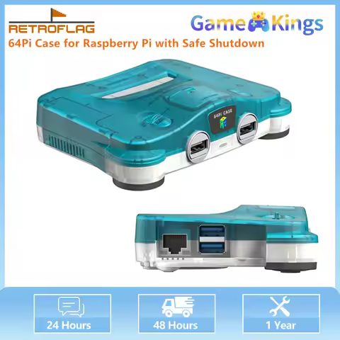 RetroFlag N64Pi Case for Raspberry Pi with Safe Shutdown and Reset Compatible with Raspberry Pi 5 Du