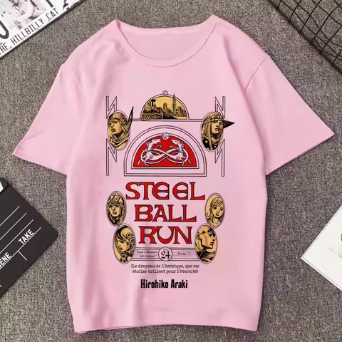 Steel Ball Run Jojo Bizarre Adventure t shirt shoujo meme anime vintage party top tees vintage cheap